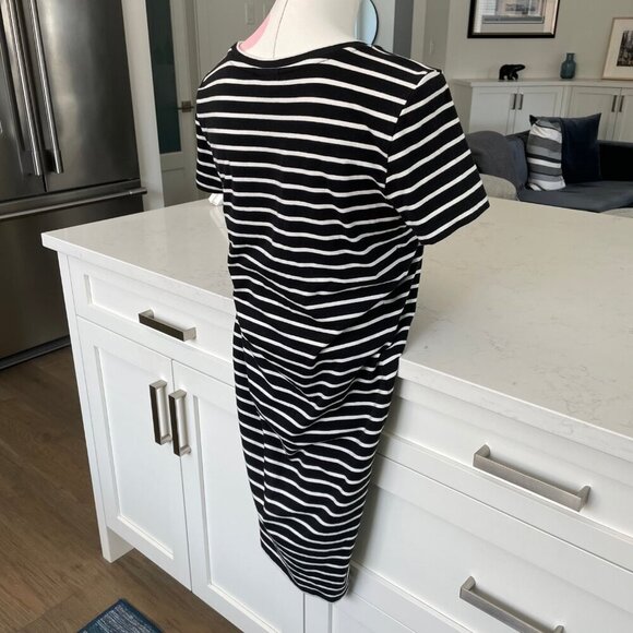 Noisy May NM Summer SS Striped Straight Hem T-Shirt Dress Black + White Sz M - Picture 7 of 12